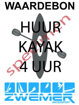 Waardebon huur Kayak 4 uur