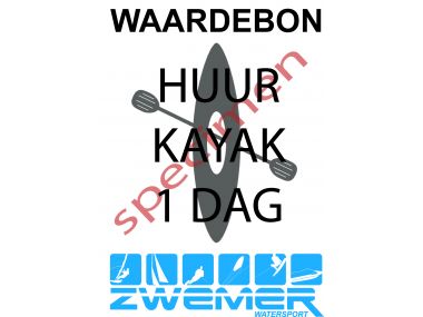 Waardebon huur Kayak dag