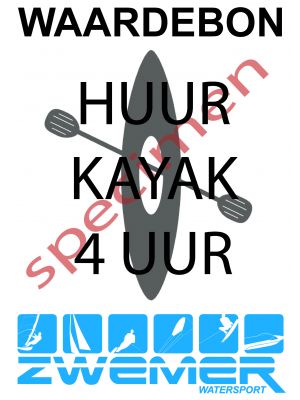 Waardebon huur Kayak 4 uur